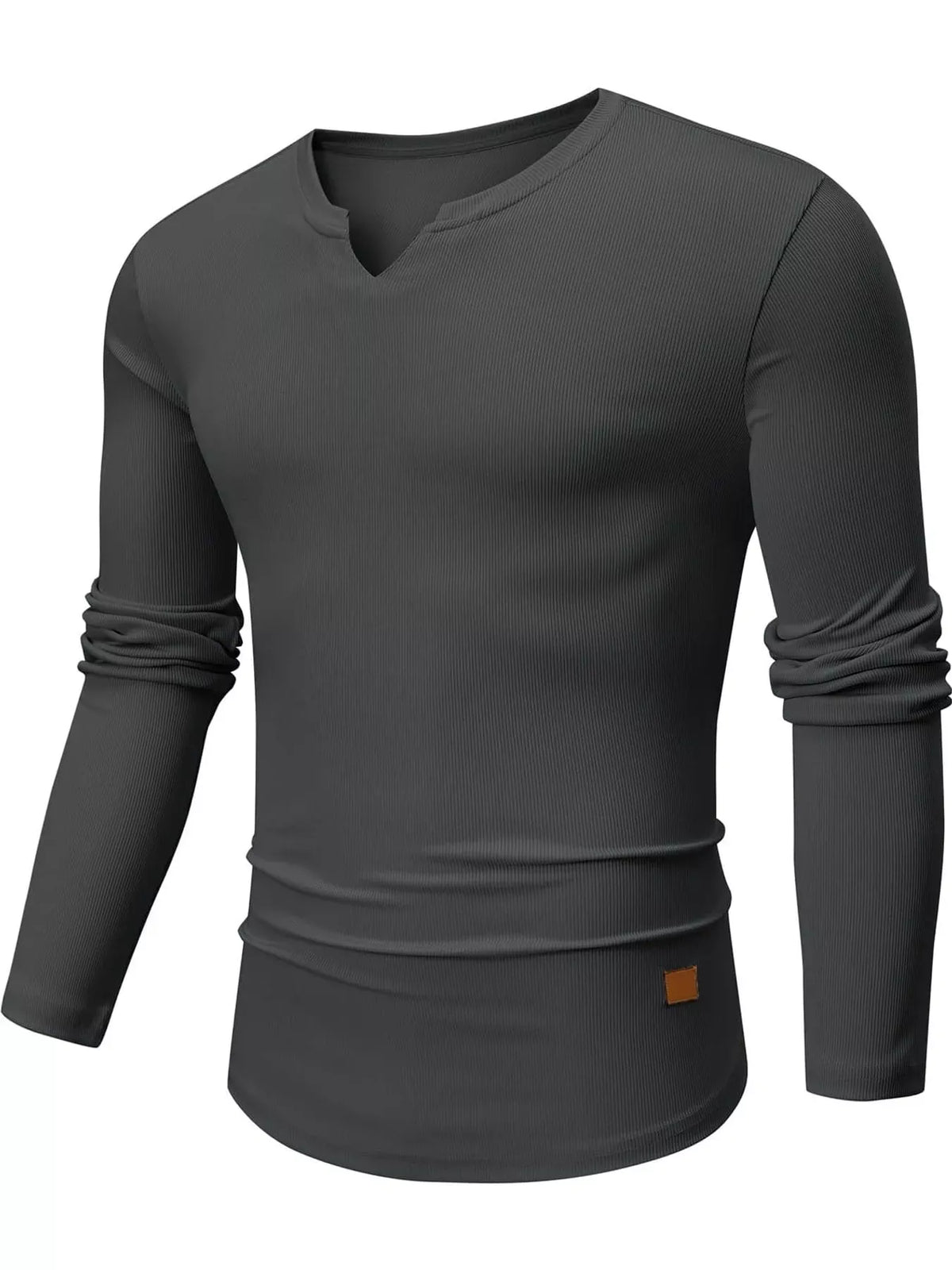 Men's Ribbed Slim-Fit Long-Sleeve Henley — photo 19