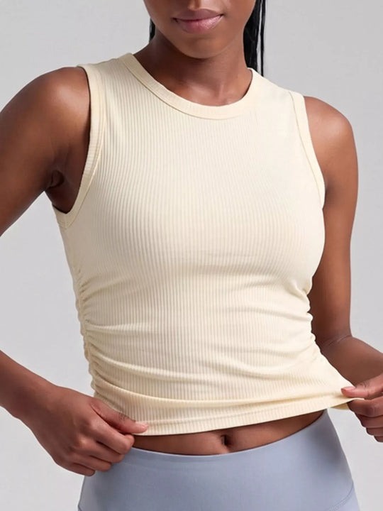 Another view: Ribbed Ruched Active Tank Top