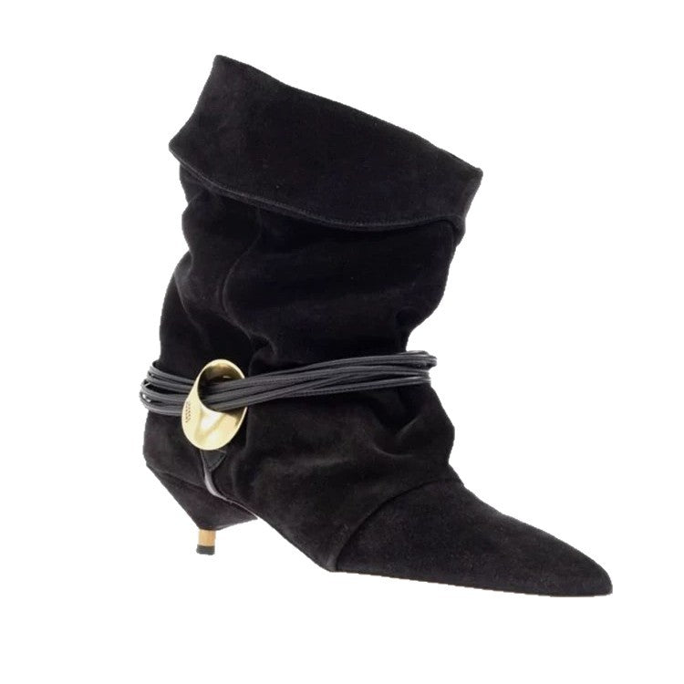 Women's Retro Western Cowboy Boots – Pointed Toe Stiletto Heel Slip-On