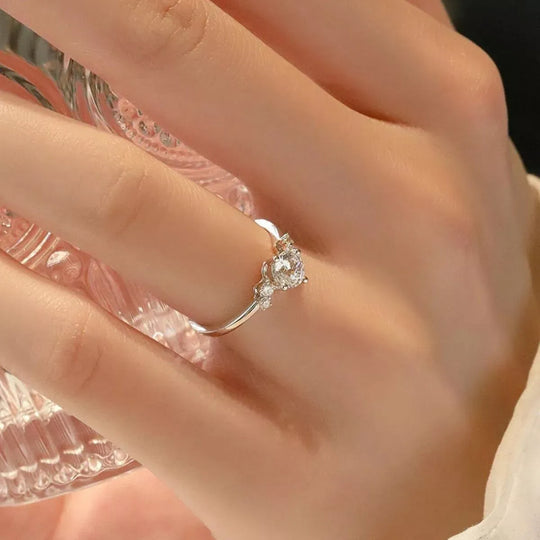 Another view: 1 Carat Moissanite 925 Sterling Silver Ring