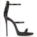 High Heel Fish Mouth Ankle Strap Stiletto Pumps