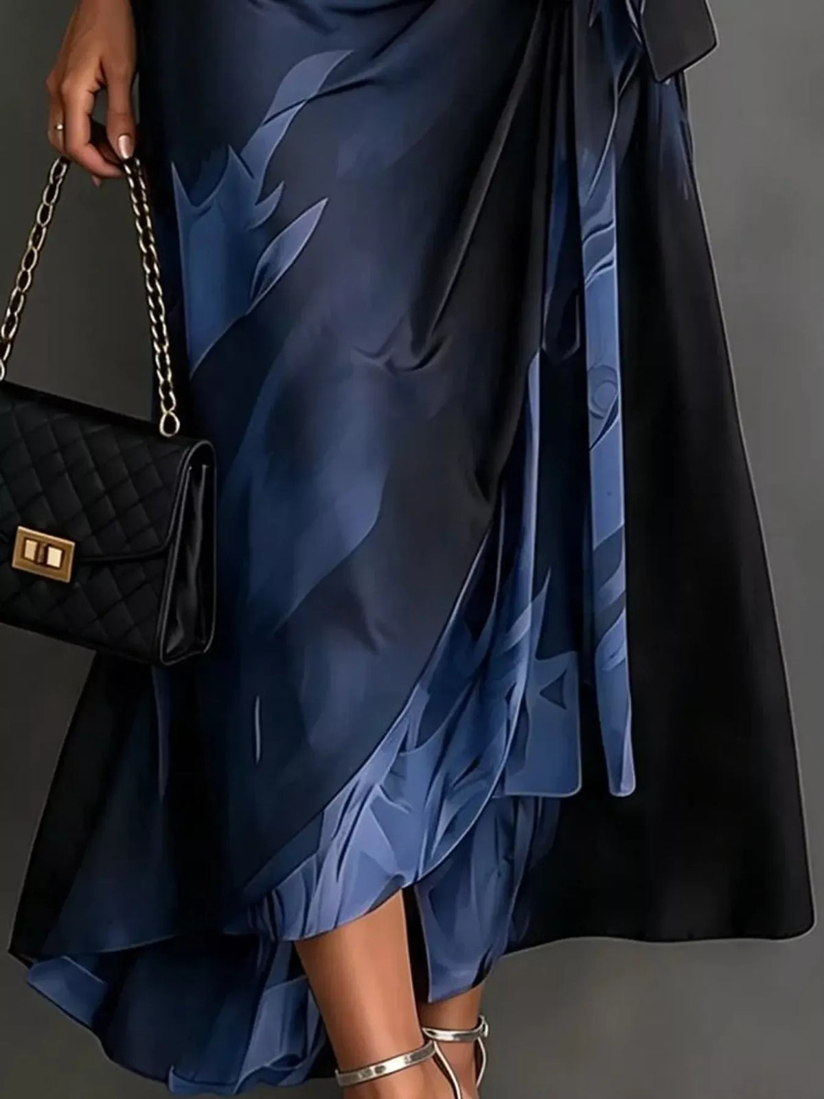 Women's High-Low Surplice Dress with Tie Waist — photo 11