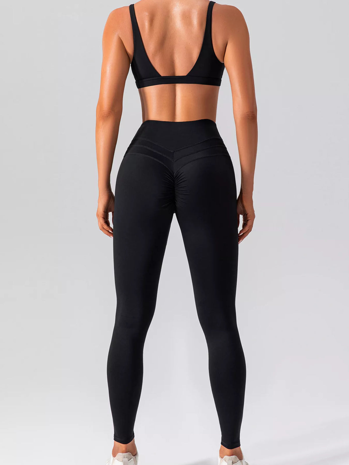 Seamless V-Neck Tank & High-Waisted Pants Set
