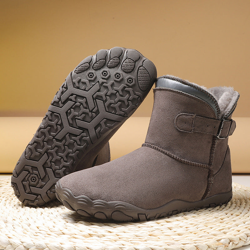 Women's Flat Ankle Boots | Non-Slip Suede Casual Buckle Boots | Sizes 35–46