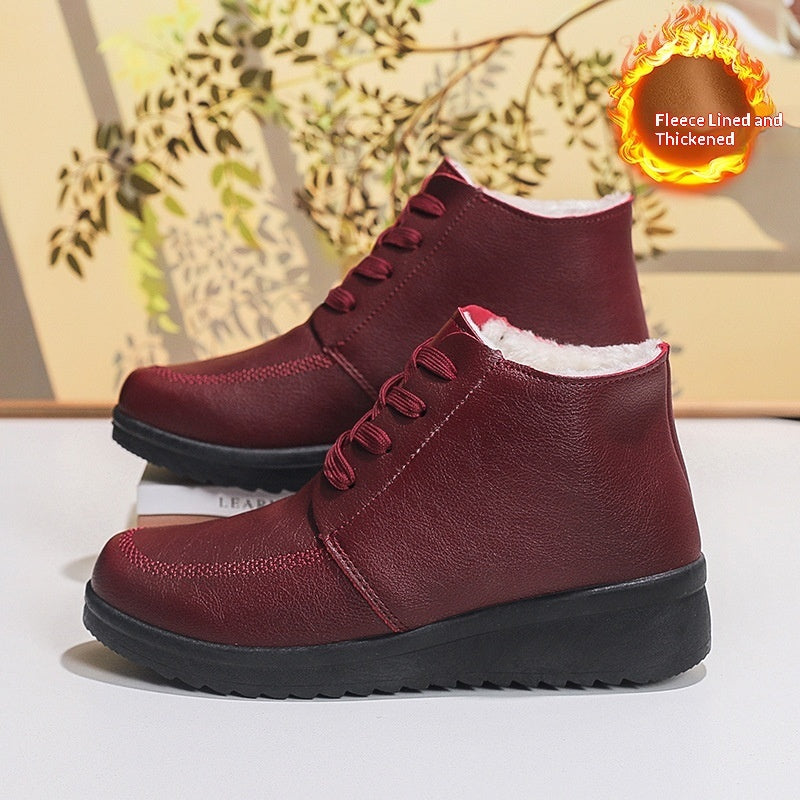 Women's Fleece-Lined Waterproof Winter Boots - Non-Slip Insulated Snow Boots