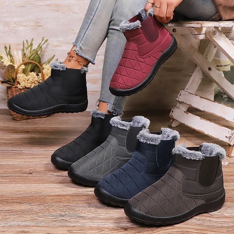 Women's Fleece-Lined Waterproof Winter Shoes - Non-Slip Insulated Comfort Shoes