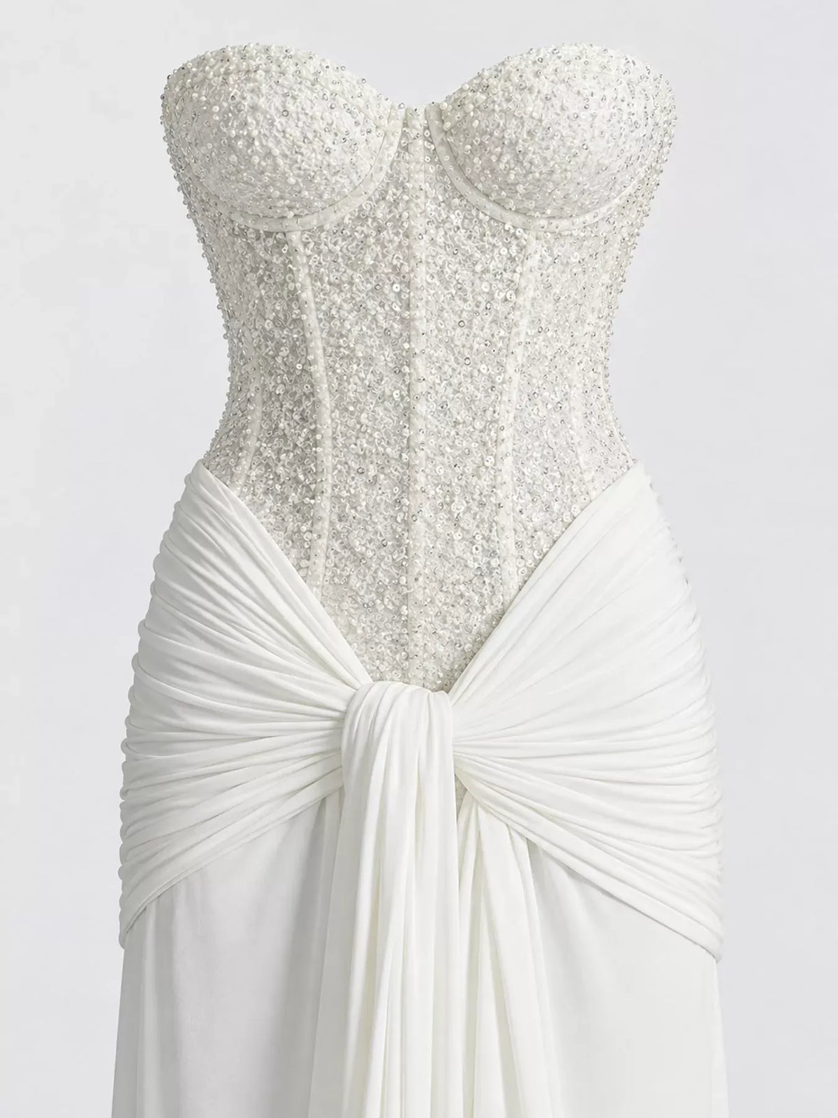 Women's Strapless Sequin Corset Maxi Dress — photo 8