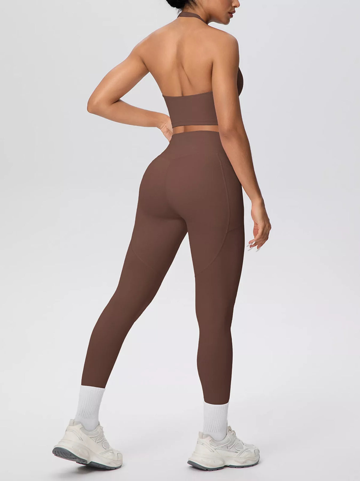 Halter Crop Top & High-Waisted Leggings Set