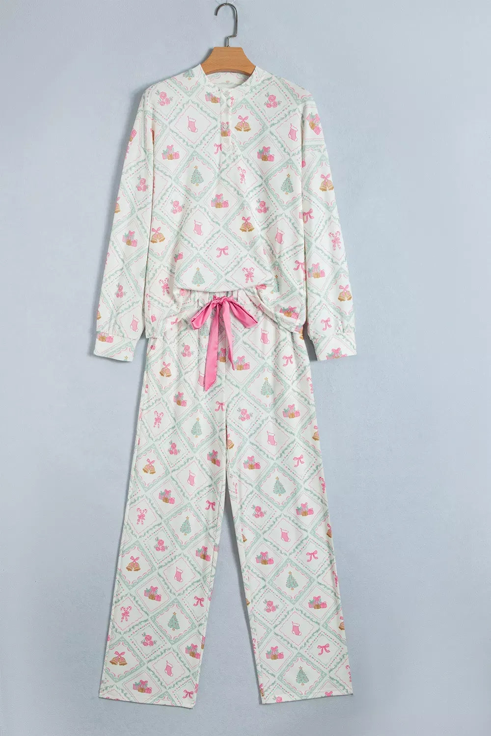 Women's Christmas Patchwork Top & Drawstring Pants Set — photo 4