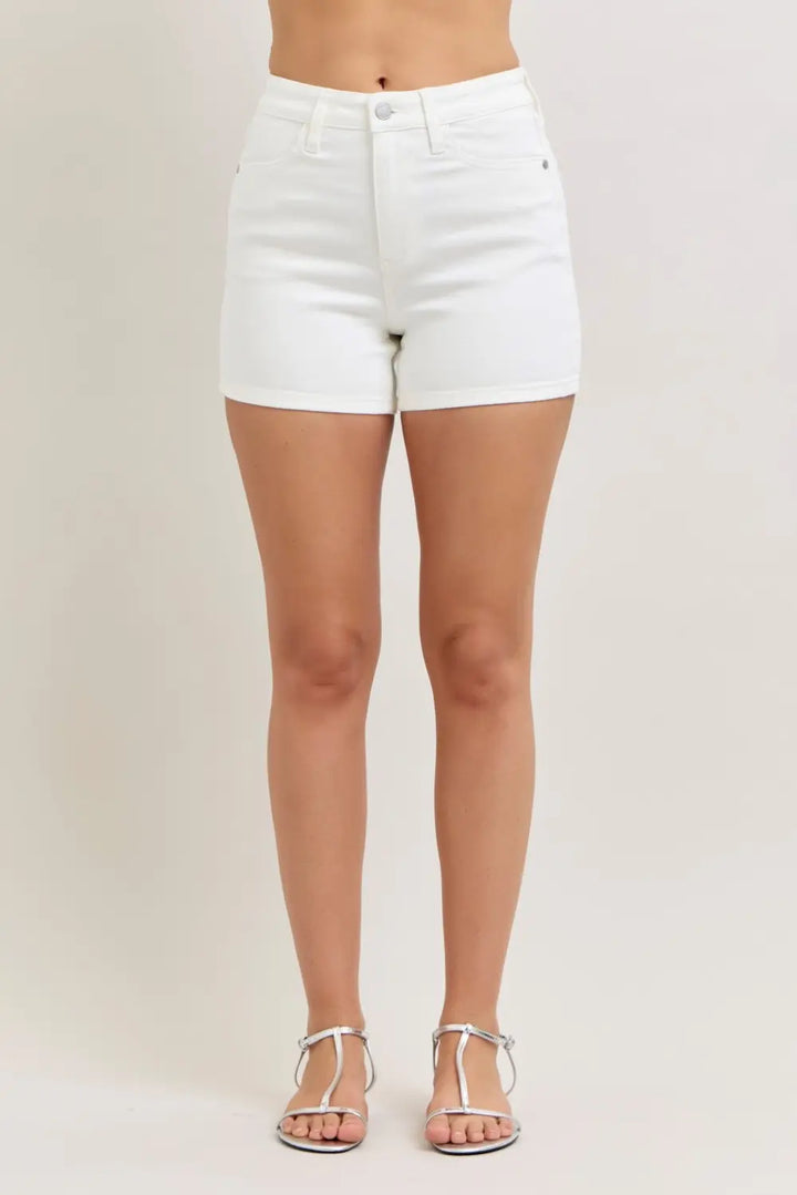 Judy Blue Full Size High-Waisted Slim Short Plus Size
