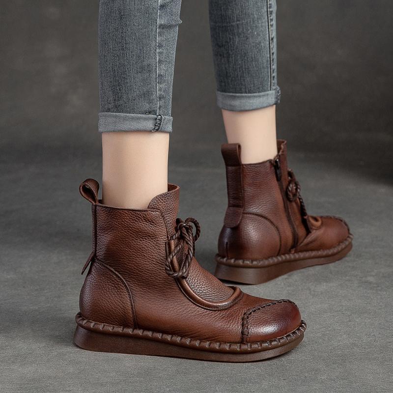 Women's Soft-Sole Chunky Heel Ankle Boots | Lace-Up | Microfiber Lining | Non-Slip Rubber Sole