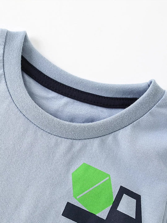 Another view: Kids’ Truck Graphic Cotton T-Shirt — Light Blue