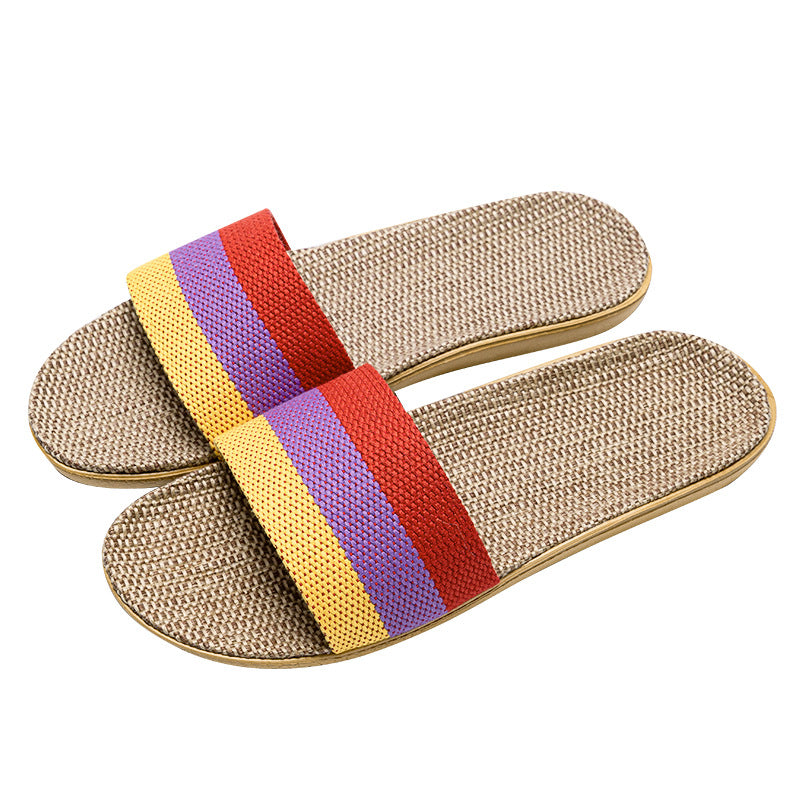 Breathable Linen Slippers - Deodorizing Sweat-Absorbing Indoor Outdoor Slides