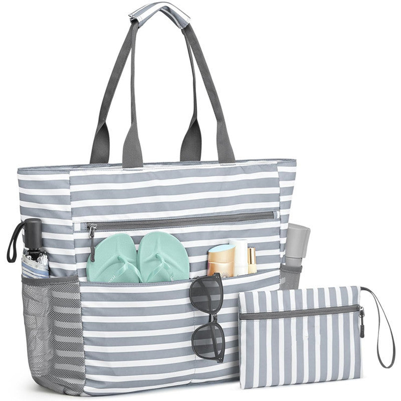 Large Waterproof Beach Tote Bag – Foldable, Sandproof & Lightweight for Travel