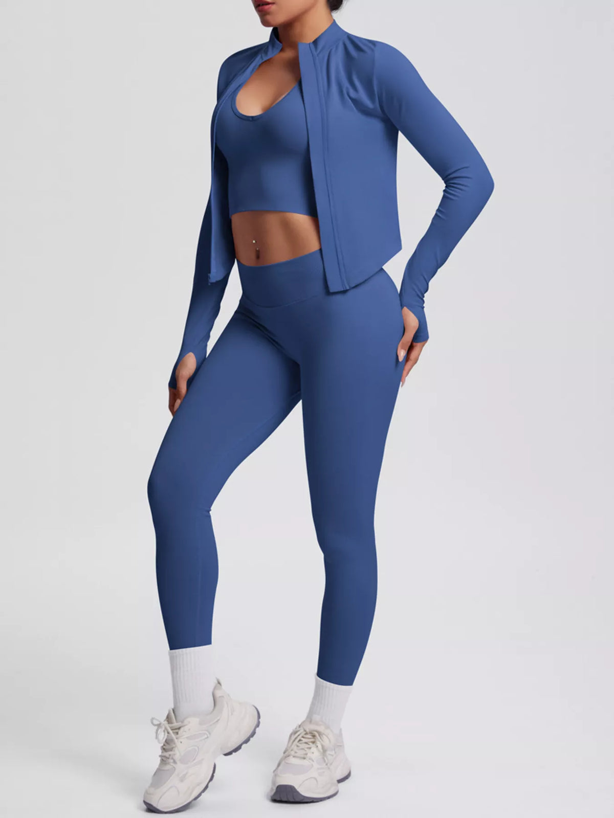Tank, Zip Jacket & Leggings 3-Piece Active Set