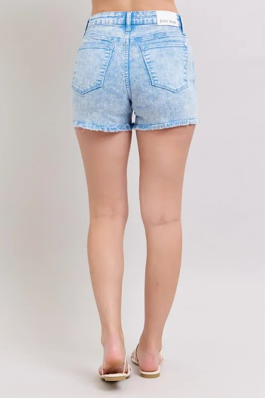 Judy Blue Addison Mid-Rise Garment-Dyed Denim Shorts
