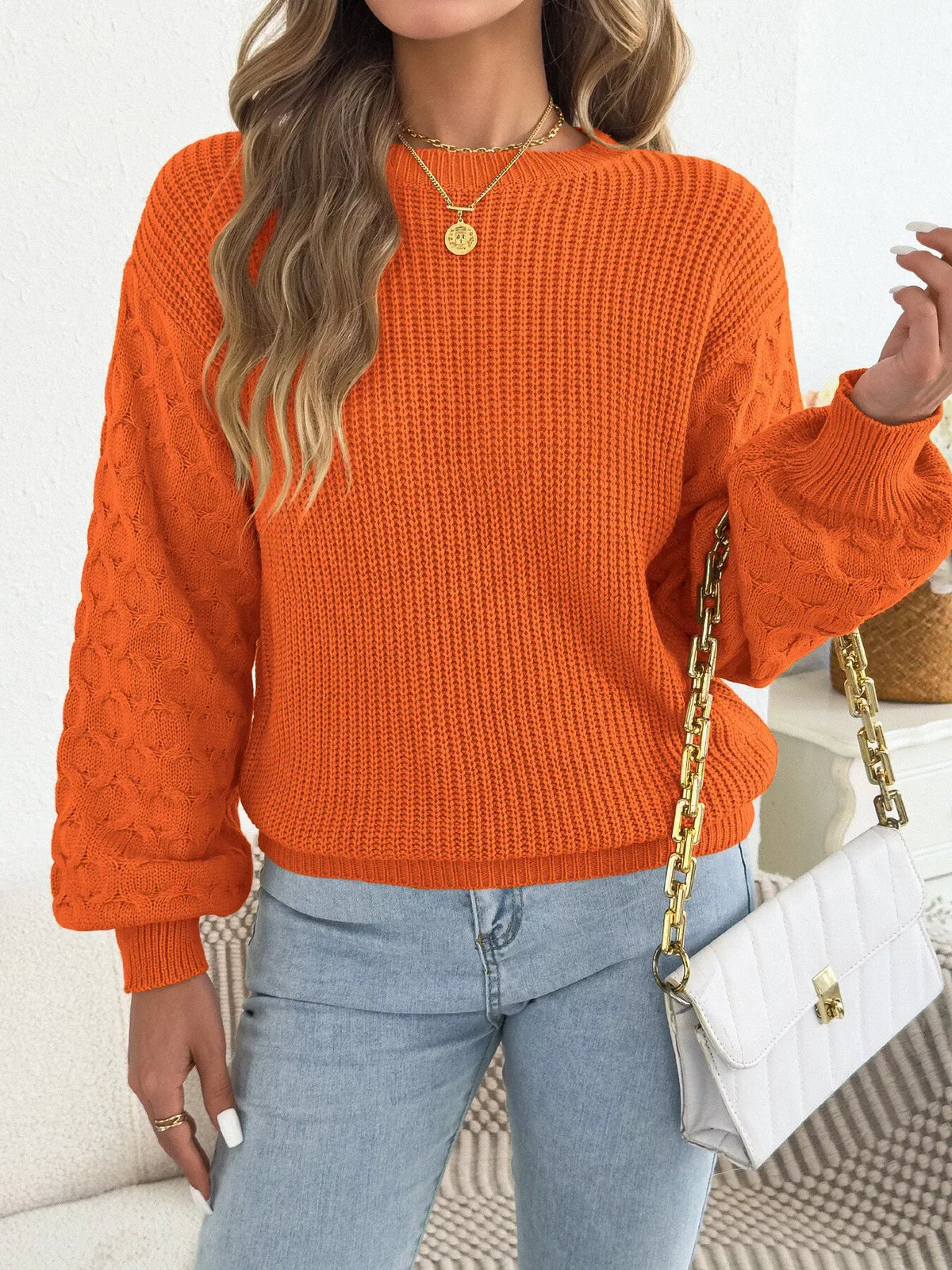 Women's Textured Ribbed Drop-Shoulder Sweater — photo 12