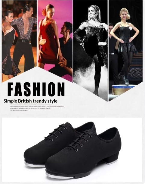 Unisex Tap Dance Shoes - Oxford Fabric with Soft Rubber Soles for Adults & Kids