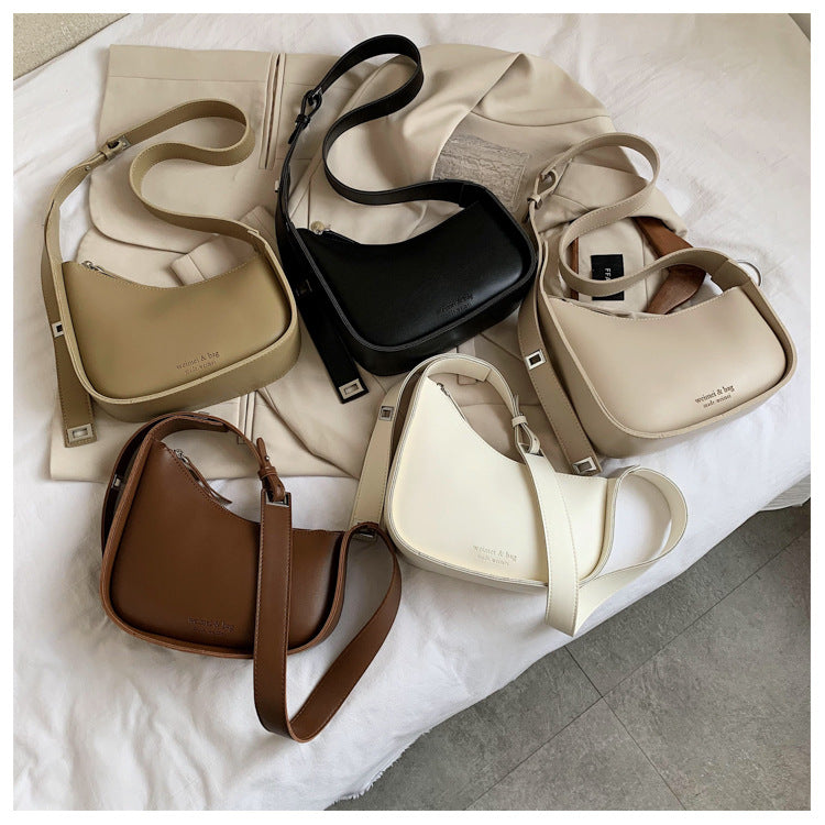 Women's Retro Minimalist Saddle Crossbody Bag – PU Leather Dumpling Bag
