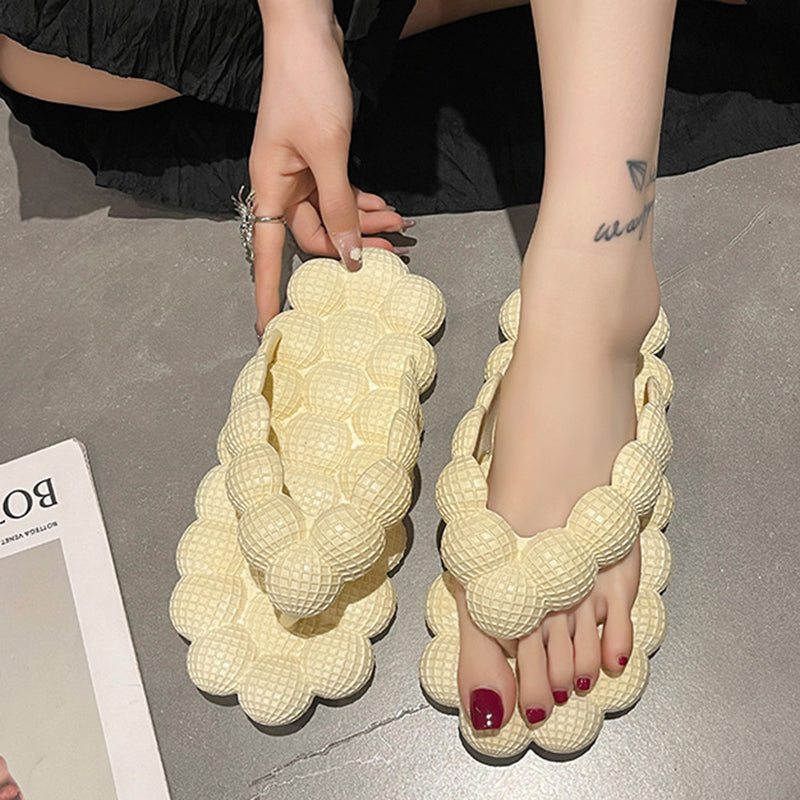 Women's Bubble Slide Sandals | PVC Flat Open-Toe Beach Flip-Flops