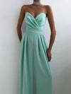Full-size sweetheart-neck spaghetti-strap wide-leg jumpsuit