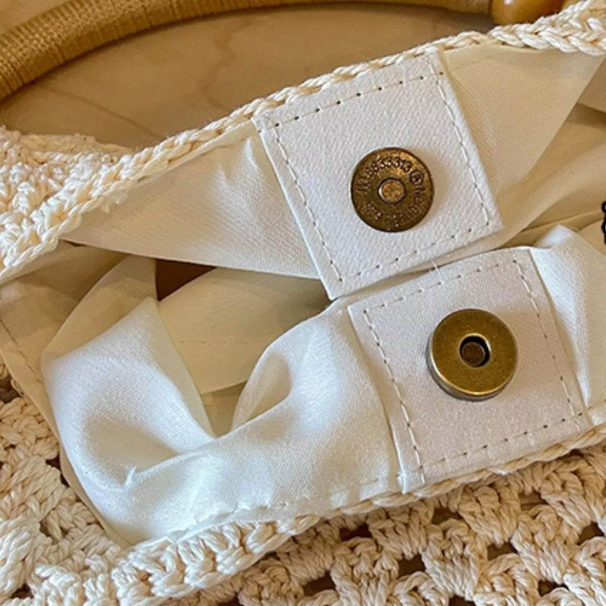 Off-White Crochet Beaded-Strap Shoulder Bag