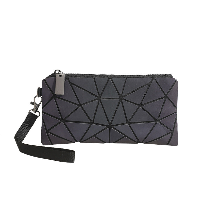 Geometric Patchwork Glow-in-the-Dark Clutch Bag - Lightweight Evening Handbag
