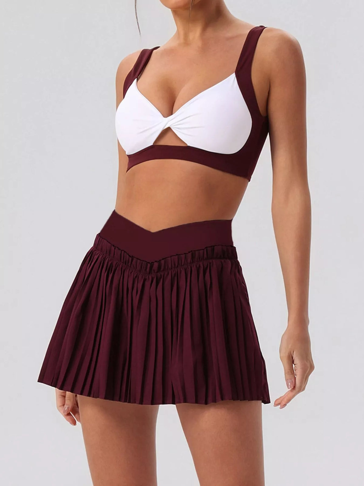 Pleated Skirt & Sleeveless Active Set