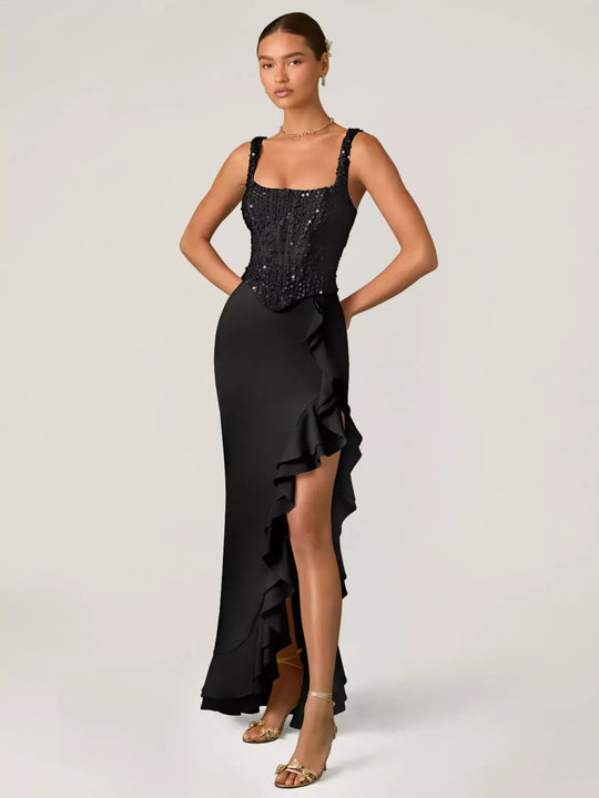 Another view: Sequin Ruffle Hem Maxi Dress