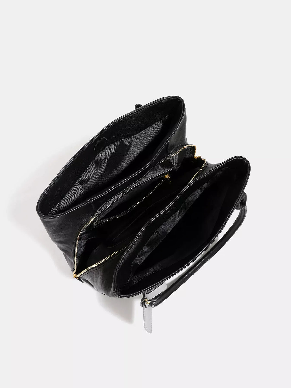Black Faux Leather Tote Bag — photo 4