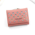 Three-Fold Wallet with Hollowed-Out Heart Design