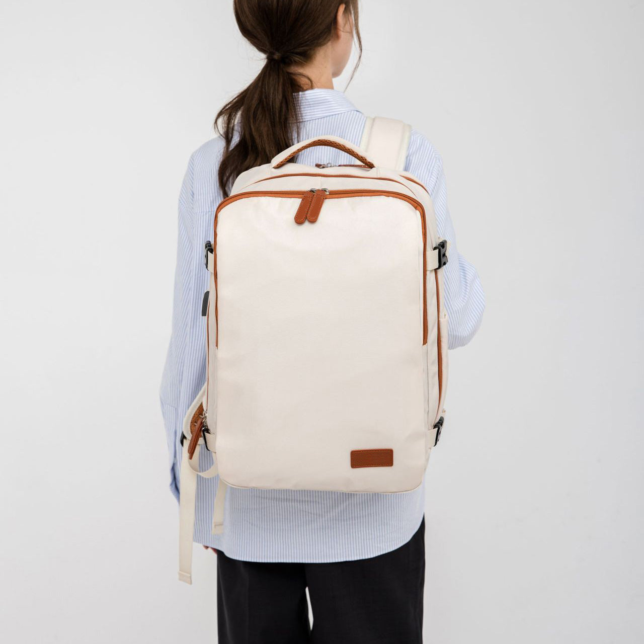 Men's Large Oxford Cloth Backpack – 36–55L Casual Travel Bag