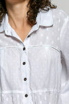 POL tonal dot button-front blouse for women