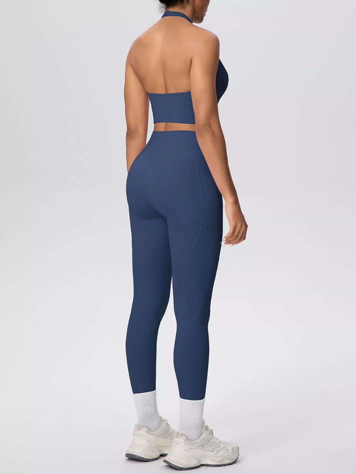 Halter Crop Top & High-Waisted Leggings Set