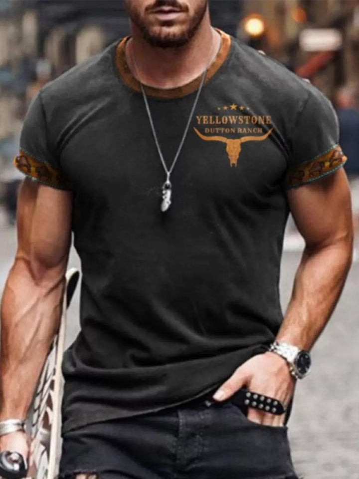 Men's Full Size Round-Neck Short-Sleeve T-Shirt Plus
