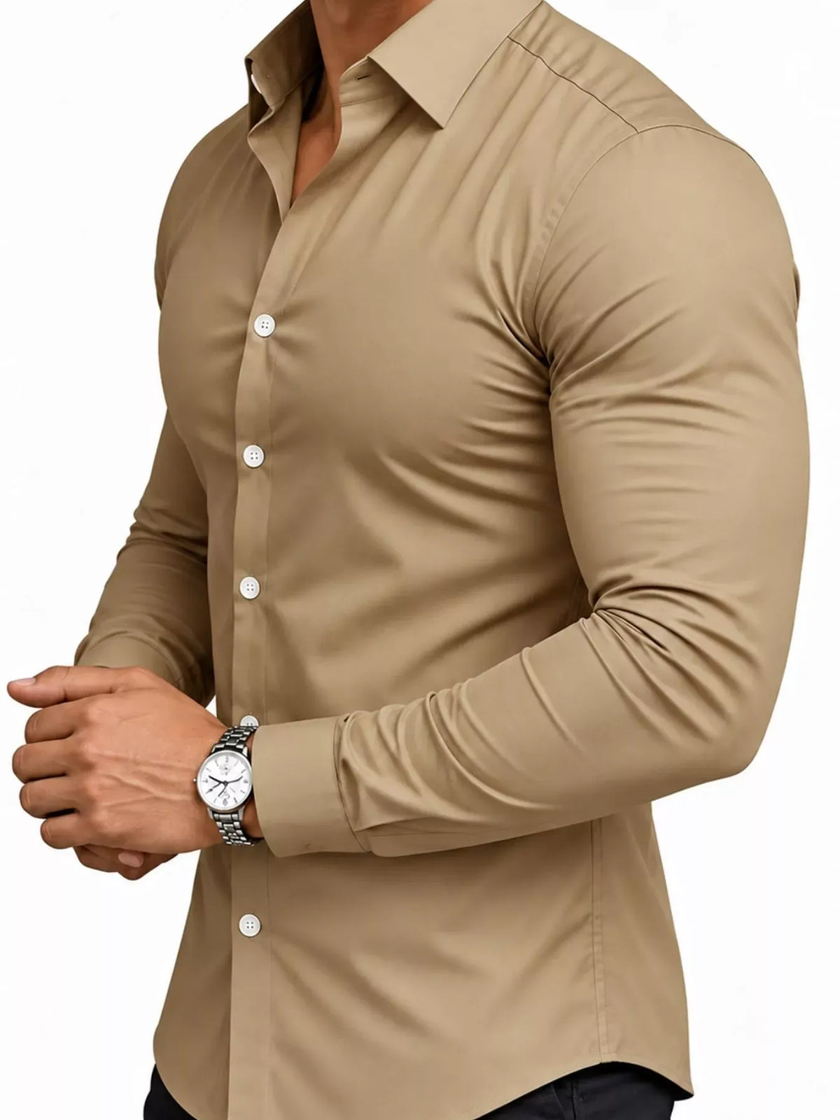 Men's Slim-Fit Long-Sleeve Button-Down Shirt — photo 29