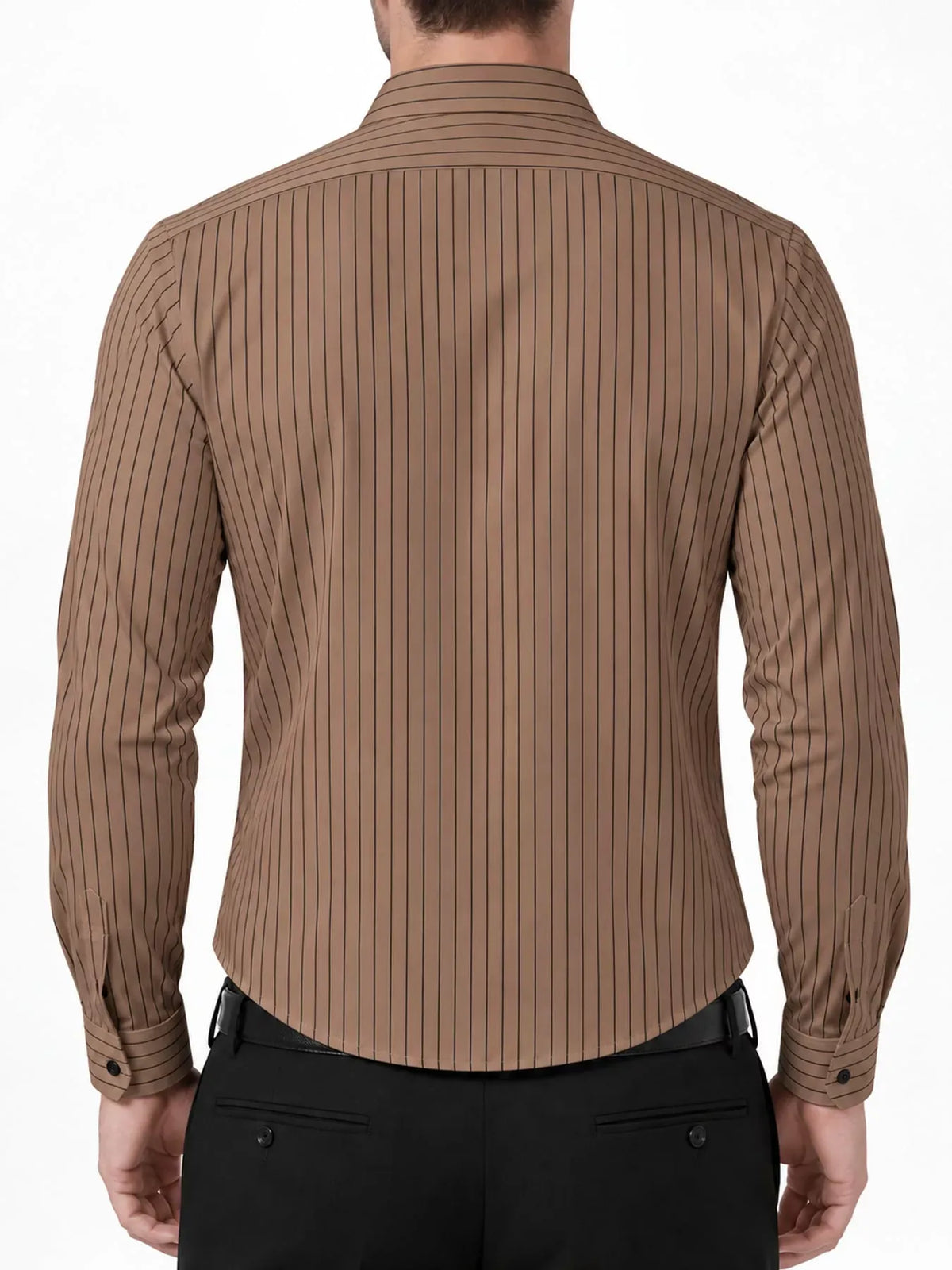 Men's Striped Stretch Long-Sleeve Dress Shirt — photo 15