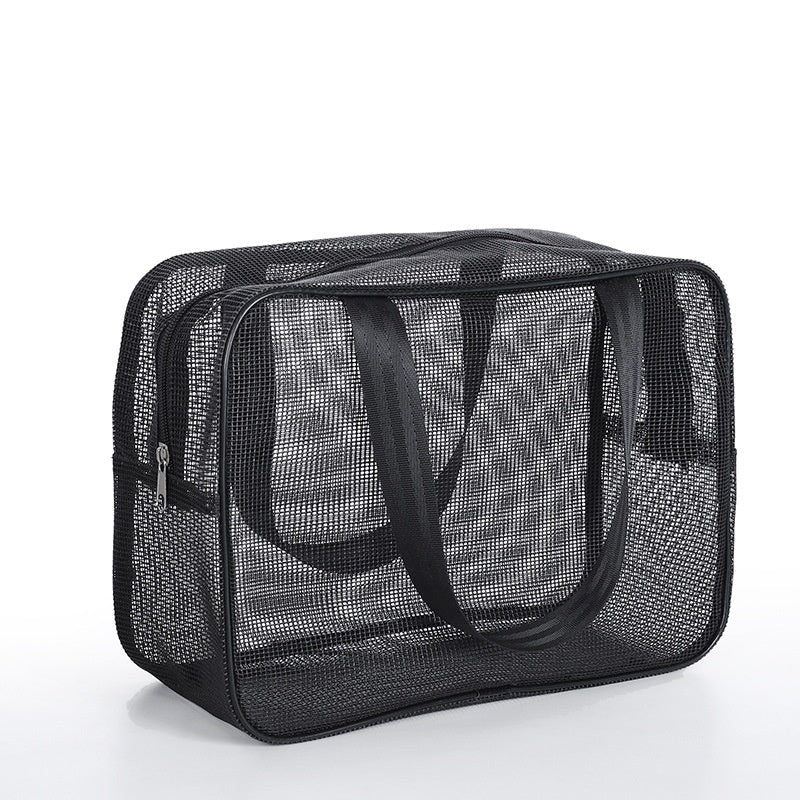 Men's Mesh Toiletry Travel Bag – Foldable Resin Mesh Shower & Storage Bag