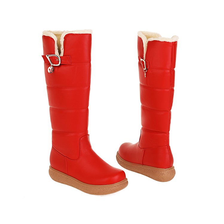 Women's Fleece-Lined High Boots - Warm Winter Boots with Side Zipper