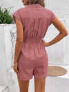 Liora Striped Notched Tie Waist Romper — product view 16