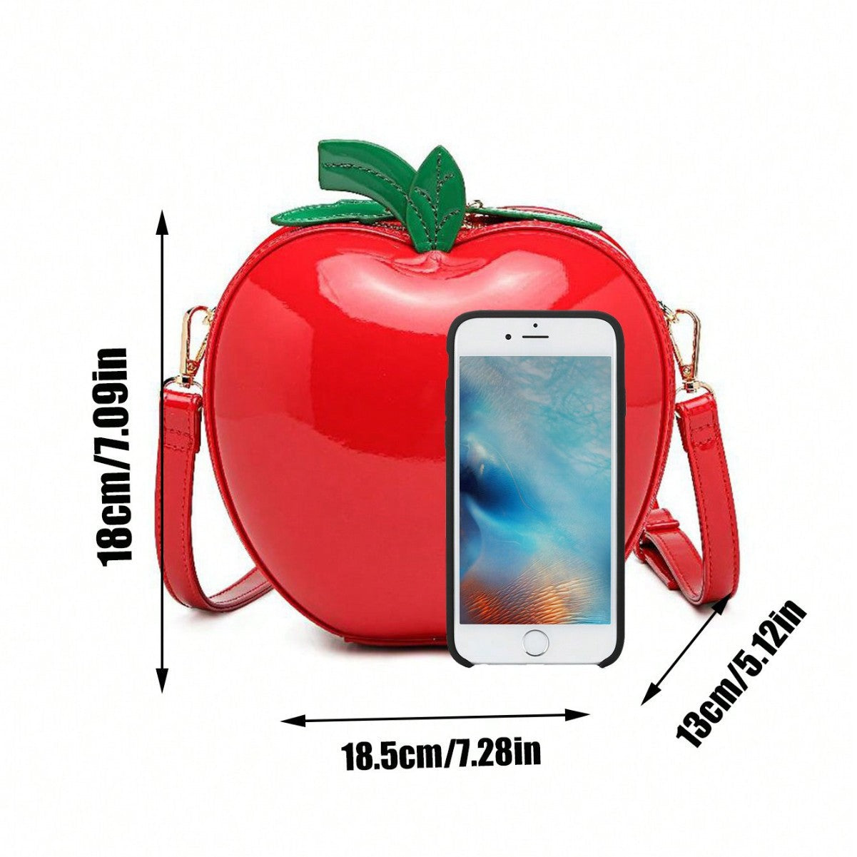 Apple-Shaped Crossbody Bag