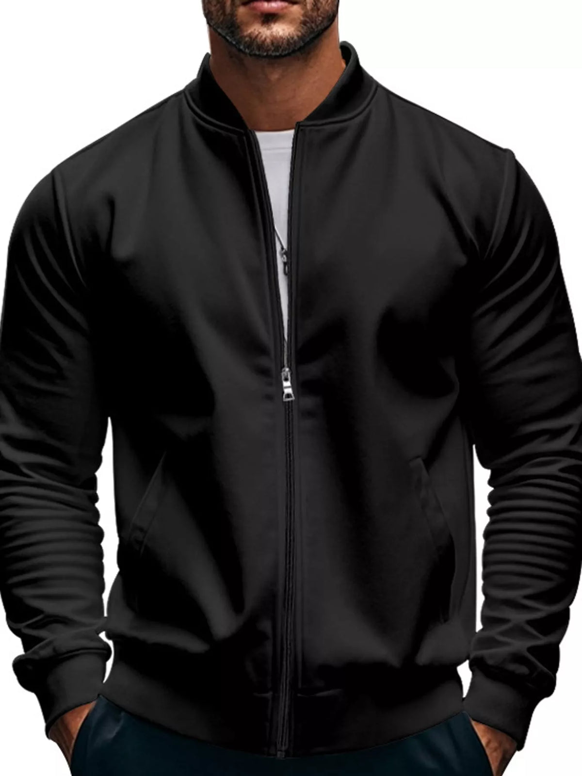 Men's Classic-Fit Zip-Up Bomber Jacket with Pockets — photo 21
