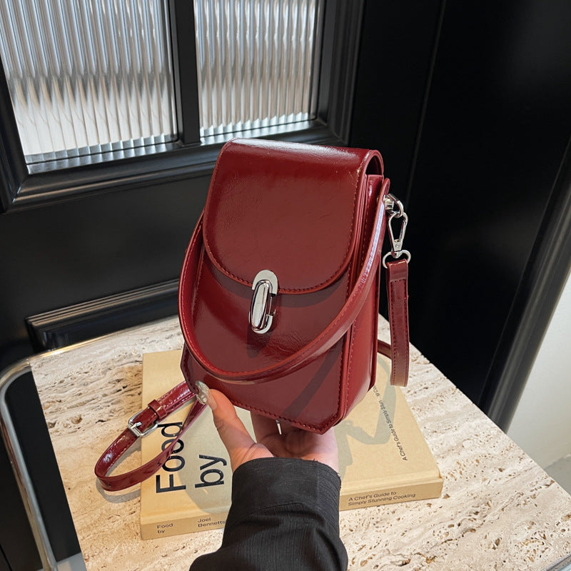 Women's Textured Square Tote Bag - PU Leather Handbag with Phone Pocket