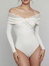 Maren Lace Detail Off-Shoulder Long-Sleeve Bodysuit — product view 3
