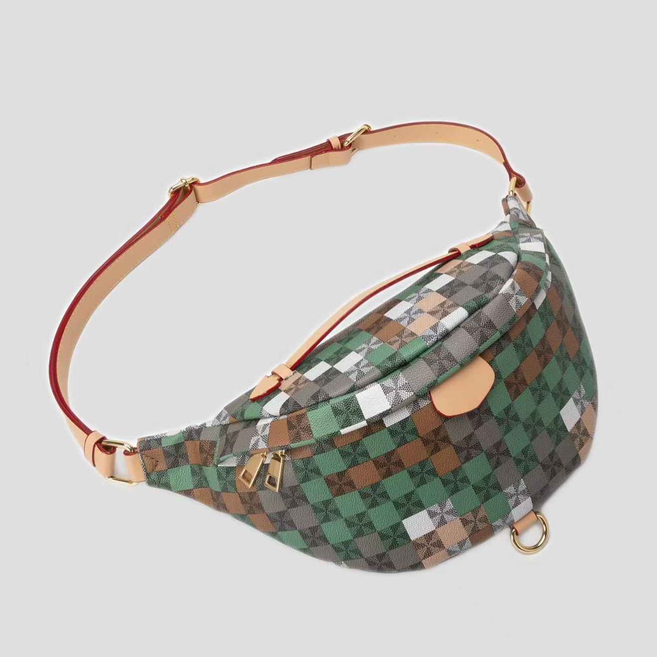 Women's Retro Plaid Crossbody Shoulder Bag - PU Leather Casual Handbag with Adjustable Strap