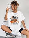 Fall for Jesus graphic tee with cross, pumpkins and autumn leaves