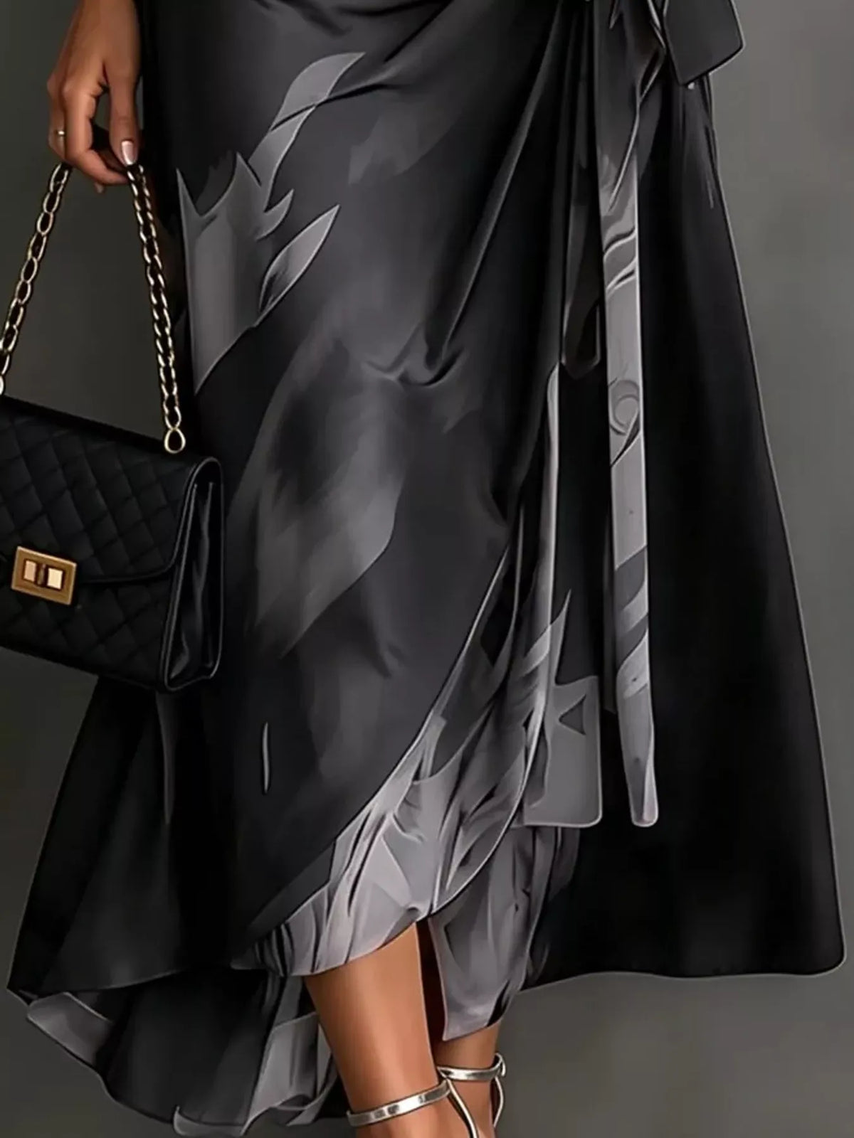 Women's High-Low Surplice Dress with Tie Waist — photo 19