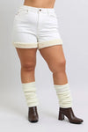Judy Blue Rowan High-Rise Shearling Cuff Denim Shorts — product view 6