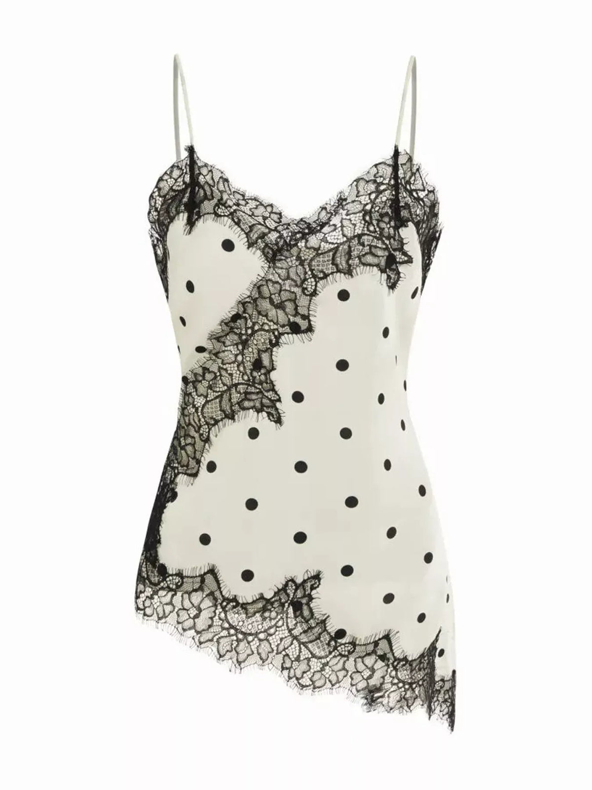 Women's Asymmetric Lace-Trim Satin Camisole — photo 3
