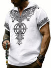 Rune Print Short-Sleeve Hooded Top — color or detail view 19